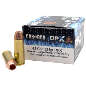 45 Colt – CorBon 225 Grain DPX Hollow Point – 20 Rounds