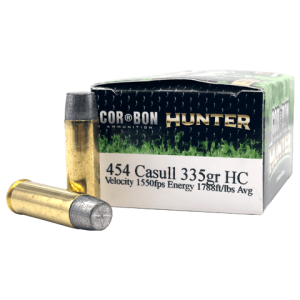 454 Casull – CorBon Hunter 335 Grain Hard Cast Lead – 20 Rounds