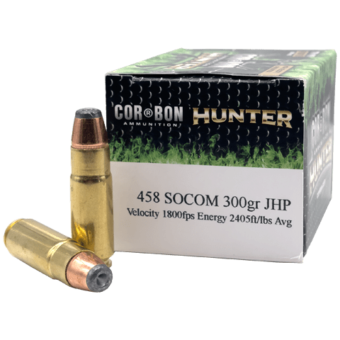 458 SOCOM – CorBon Hunter 300 Grain JHP – 20 Rounds