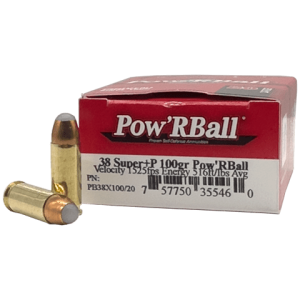 38 Super – CorBon 100 Grain +P Pow’RBall – 20 Rounds