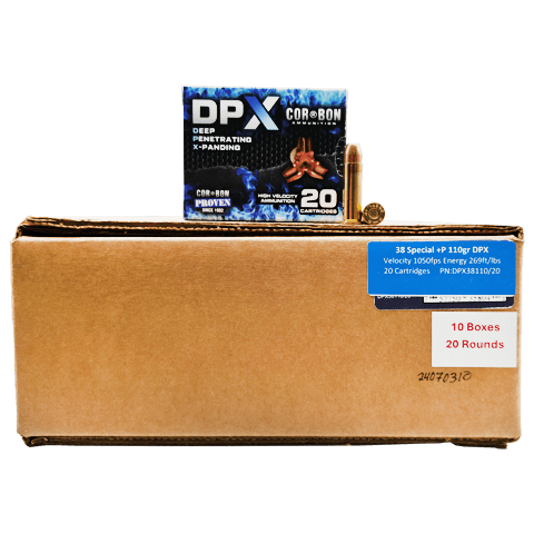 38 Special – CorBon 110 Grain +P DPX Hollow Point – 200 Rounds