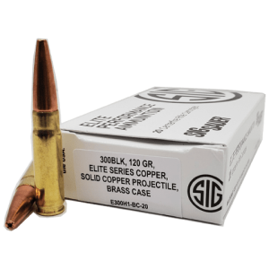 300 Blackout - SIG Elite Performance 120 Grain Solid Copper HP - 20 Rounds