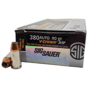 380 Auto - SIG 90 Grain V-Crown Jacketed Hollow Point