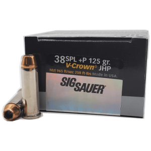 38 Special - Sig Sauer Elite Defense 125 Grain V-Crown +P JHP - 20 Rounds