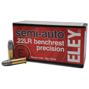 22 Long Rifle - Eley Benchrest Precision 40 Grain Lead Round Nose - 50 Rounds