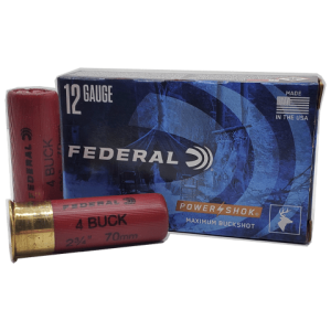 12 Gauge - Federal Power-Shok 27 Pellet 2-3/4" #4 Buckshot - 5 Rounds