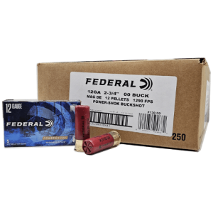 12 Gauge – Federal Power-Shok 2-3/4″ Magnum 00 Buck – 250 Rounds