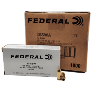 40 S&W - Federal 180 Grain Hi-Shok JHP - 1000 Rounds