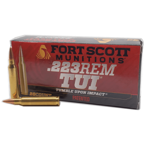 223 Rem - Fort Scott 55 Grain Solid Copper Tumble Upon Impact - 20 Rounds