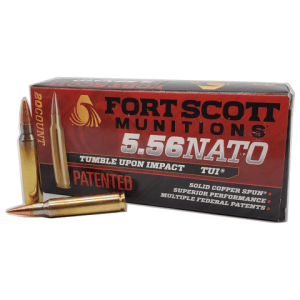 5.56 NATO - Fort Scott 55 Grain Solid Copper Tumble Upon Impact - 20 Rounds