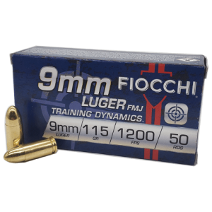 9mm - Fiocchi Training Dynamics 115 Grain Full Metal Jacket - 50 Rounds