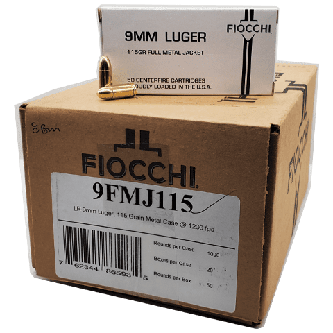 9mm - Fiocchi USA 115 Grain Full Metal Jacket - 1000 Rounds