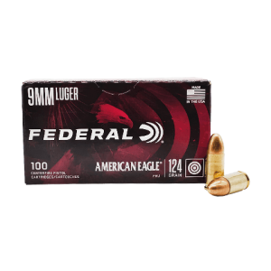 9mm – American Eagle 124 Grain FMJ – 100 Rounds