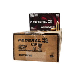 9mm – American Eagle 124 Grain FMJ – 500 Rounds