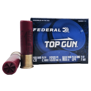 28 Gauge – Federal 2-3/4″ Top Gun 3/4 oz #7.5 Lead Shot – 25 Rounds