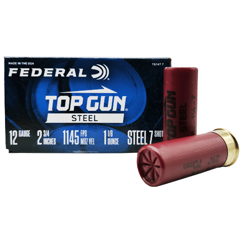 12 Gauge – Federal 2-3/4″ Top Gun #7 Steel Shot – 25 Rounds