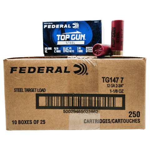 12 Gauge – Federal 2-3/4″ Top Gun #7 Steel Shot – 250 Rounds