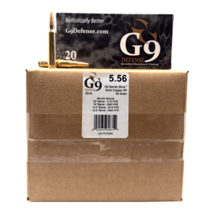 5.56 NATO – G9 Defense 54 Grain Barrier Blind Solid Copper HP – 200 Rounds