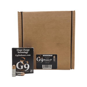 9mm – G9 Defense 124 Grain +P Woodsman Solid Copper Shell Shock Case – 200 Rounds