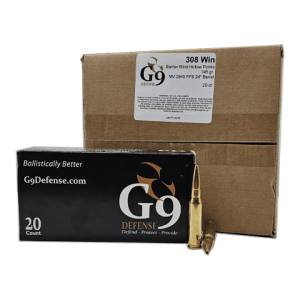 308 Win – G9 Defense 145 Grain Barrier Blind Hollow Point – 200 Rounds