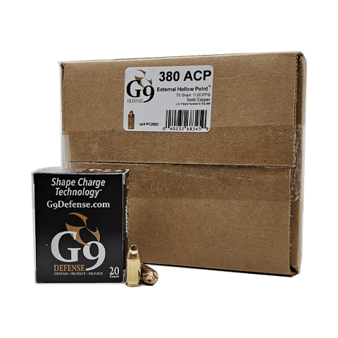 380 Auto – G9 Defense 70 Grain External Hollow Point – 200 Rounds