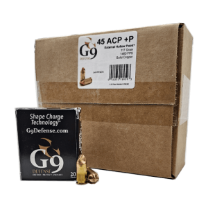 45 Auto – G9 Defense 117 Grain +P External Hollow Point – 200 Rounds