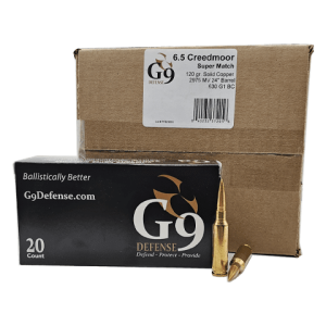 6.5 Creedmoor – G9 Defense Super Match Solid Copper – 200 Rounds