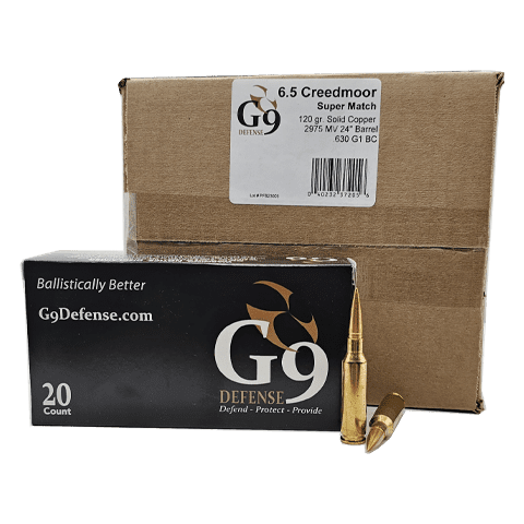6.5 Creedmoor – G9 Defense Super Match Solid Copper – 200 Rounds