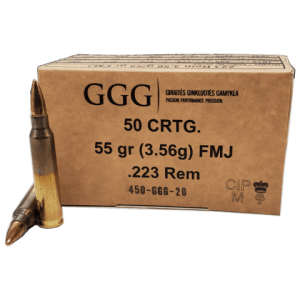 223 Rem - GGG 55 Grain Full Metal Jacket Brass