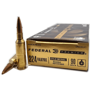 224 Valkyrie – Federal Premium 90 Grain Sierra Matchking – 20 Rounds