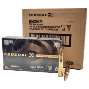 308 Win - Federal Gold Medal Match 168 Grain BTHP - 200 Rounds
