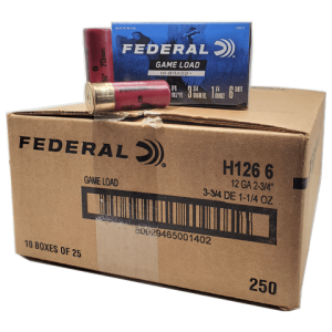 12 Gauge - Federal 2-3/4" Game Load #6 Shot - 250 Rounds