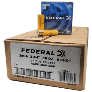 20 Gauge - Federal 2-3/4" Game Load #6 Shot - 250 Rounds