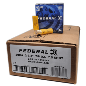20 Gauge - Federal 2-3/4" Game Load #7.5 Shot - 250 Rounds