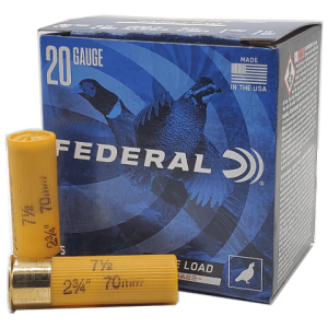 20 Gauge - Federal 2-3/4" Game Load Hi-Brass #7.5 Shot - 25 Rounds