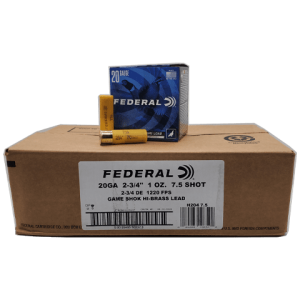 20 Gauge - Federal 2-3/4" Game Load Hi-Brass #7.5 Shot - 250 Rounds