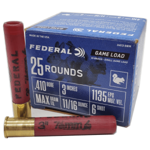 410 Gauge - Federal 3" Game Load #6 Lead Shot High Brass