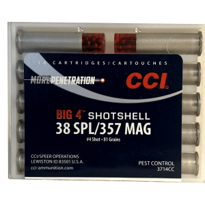 38 Special - CCI Shotshell 38/357 84 Grain #4 Shot