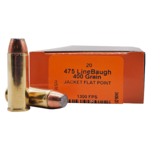 475 LineBaugh – HSM 400 Grain Jacketed Flat Point – 20 Rounds
