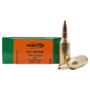 243 WSSM – HSM 100 Grain Spitzer Boat Tail GameKing – 20 Rounds