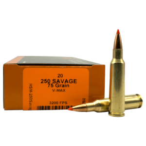 250 Savage – HSM 75 Grain V – MAX – 20 Rounds