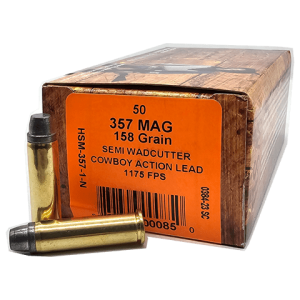 357 Mag – HSM 158 Grain Cowboy Action Lead Semi-Wadcutter – 50 Rounds