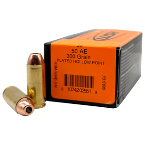 50 AE – HSM 300 Grain Plated Hollow Point – 25 Rounds