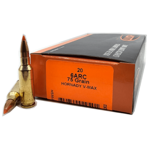 6mm ARC – HSM 75 Grain Hornady V-Max – 20 Rounds