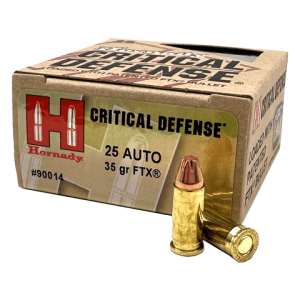 25 auto hornady critical defense ammo box