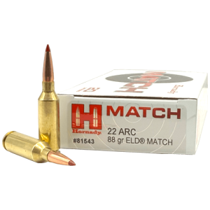 22 Arc- Hornady Match 88 Grain ELD Match – 20 Rounds