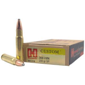 hornady custom 358 win ammo box