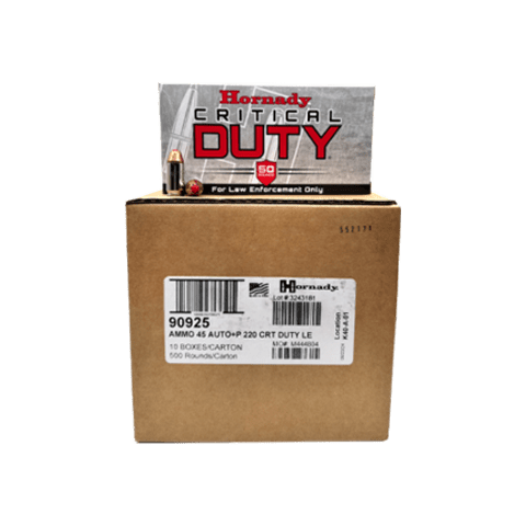 45 Auto – Hornady Critical Duty LE 220 Grain +P FlexLock 90925 – 500 Round Case