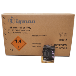 308 Win - Igman 147 Grain Full Metal Jacket 1,000 Round Case