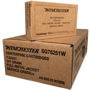 7.62x51 Nato - Winchester Service Grade 147 Grain FMJ 200rd Case